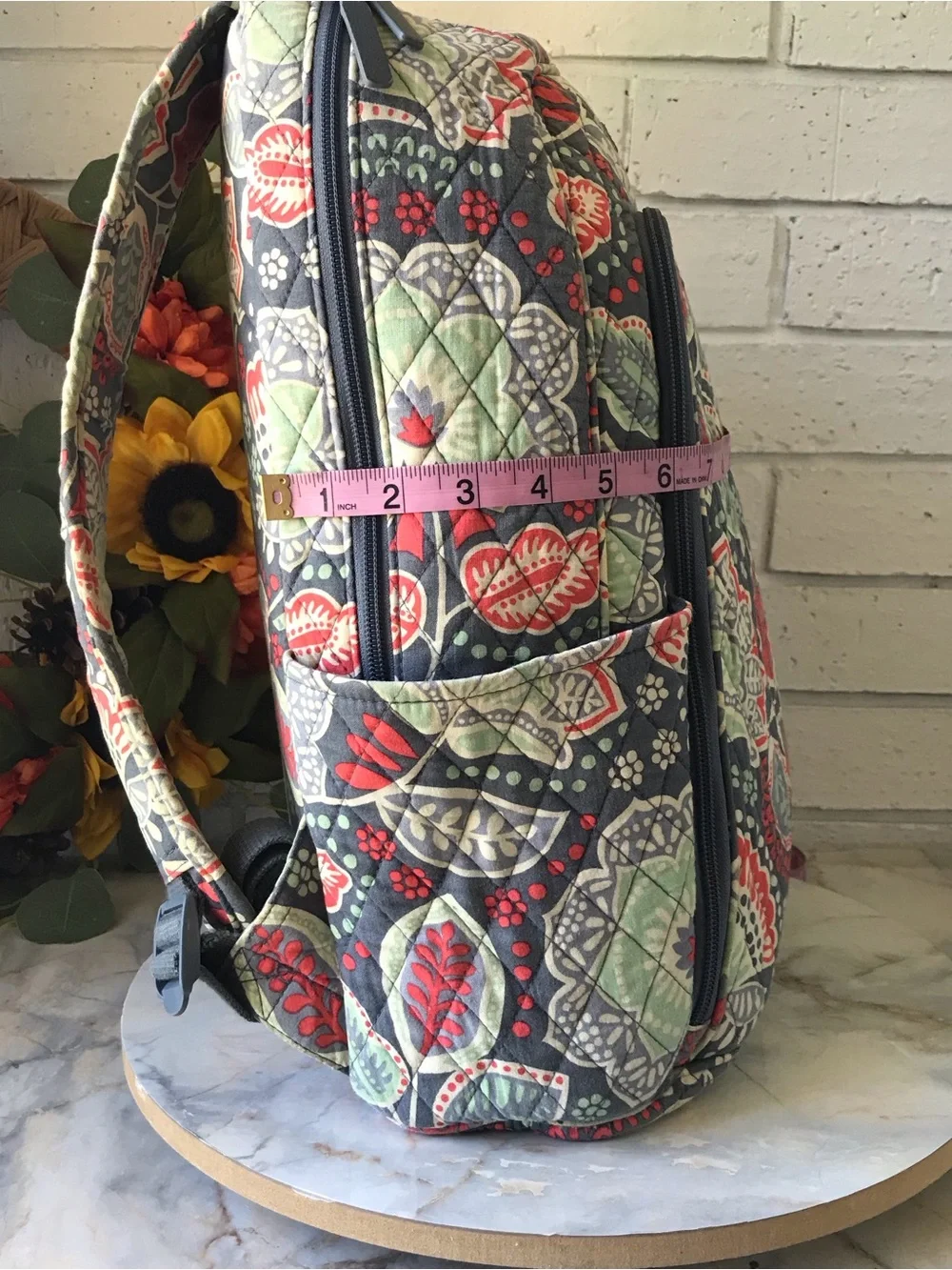 Vera Bradley Nomadic Backpack Laptop Pocket Green Blue Floral